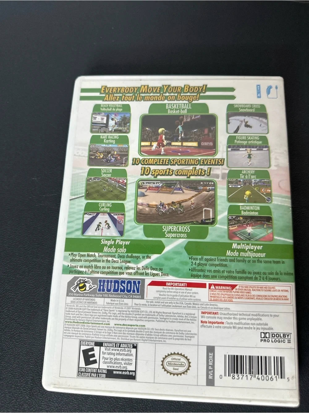 Deca Sports Nintendo Wii Complete CIB Tested & Working